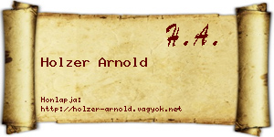 Holzer Arnold névjegykártya